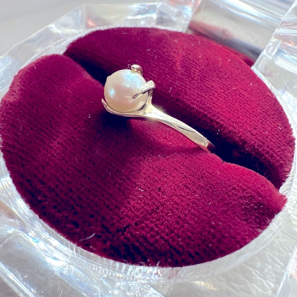 ANTIQUE 14K GOLD PEARL RING - Picture 3 of 7
